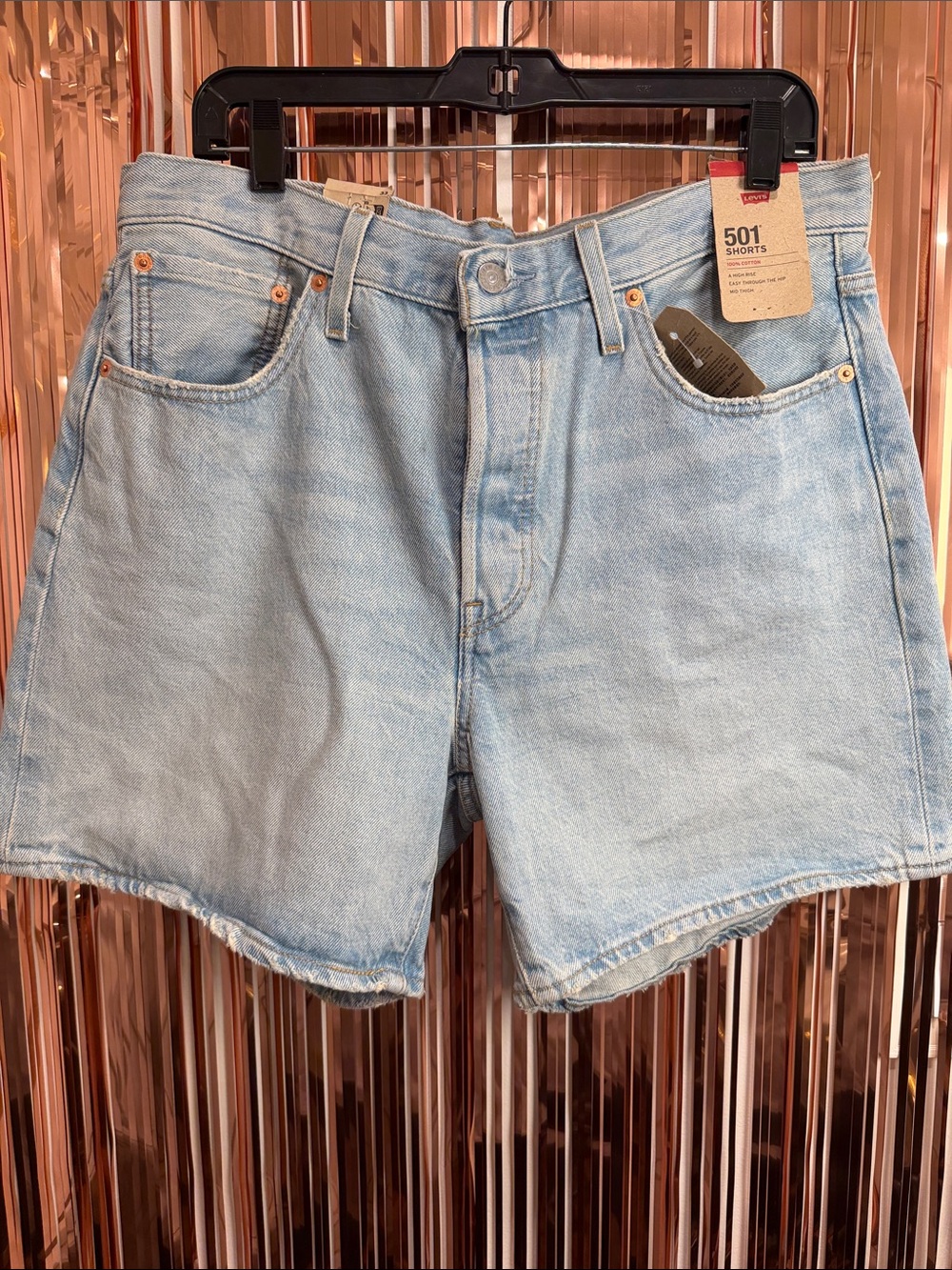 Levi's Light Blue Denim Cutoff 501 Shorts NEW W33